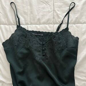 A&F Forest Green Tank Bodysuit